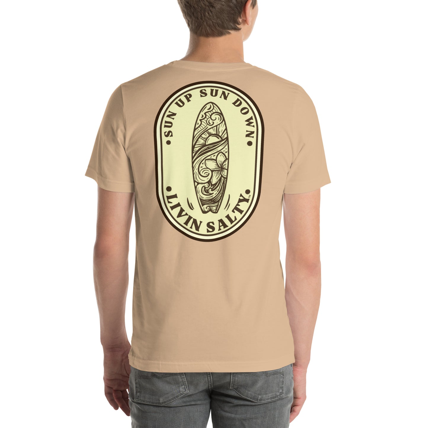 Cotton LIVIN SALTY Round Surfboard t-shirt