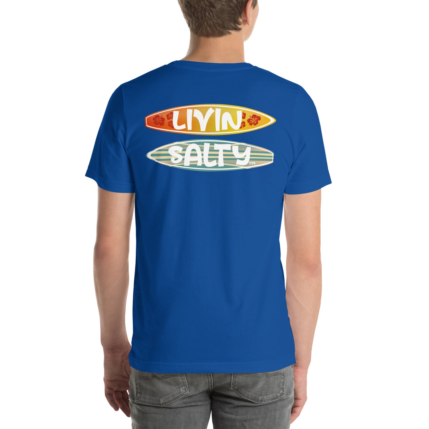 Unisex Surf board LIVIN SALTY Cotton t-shirt
