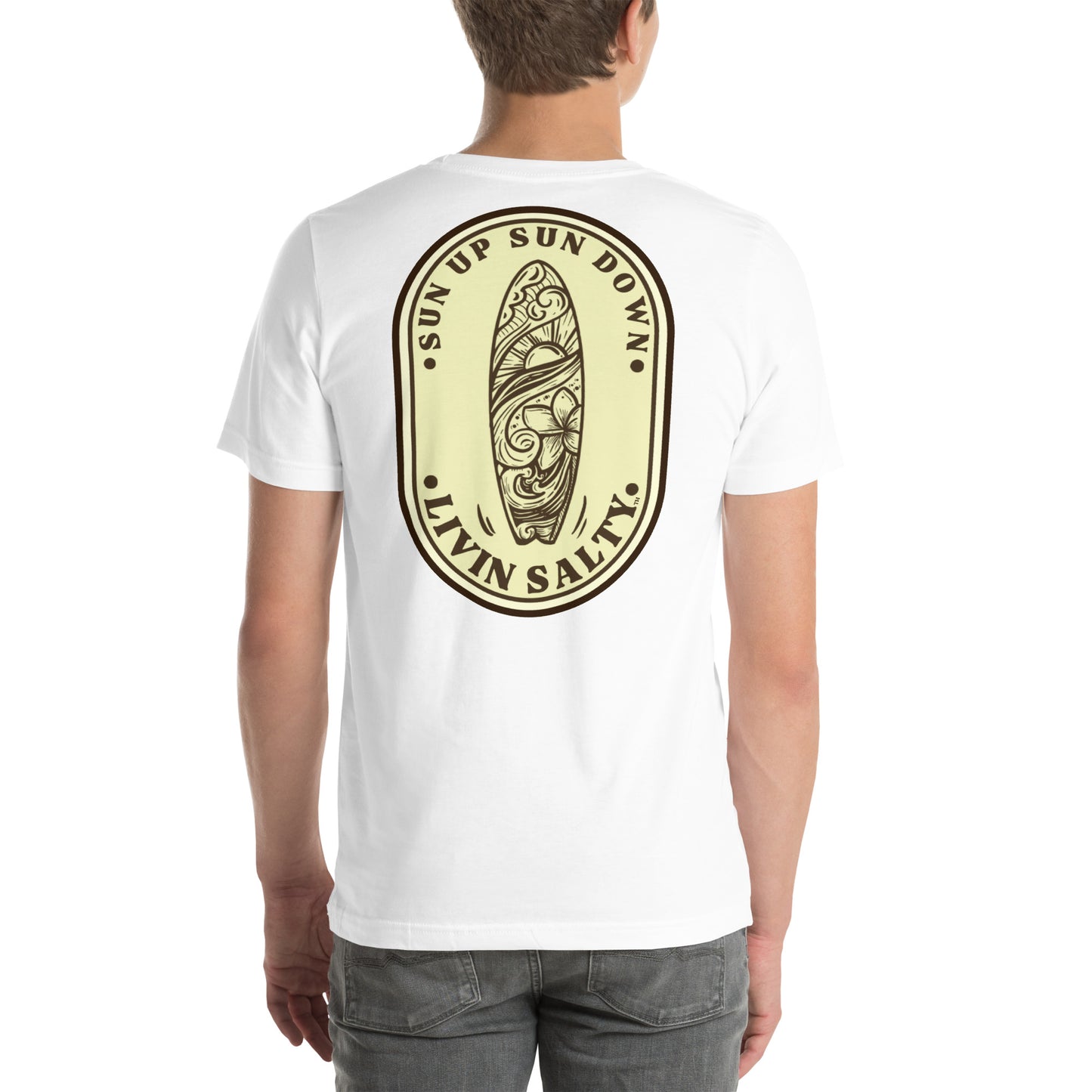 Cotton LIVIN SALTY Round Surfboard t-shirt