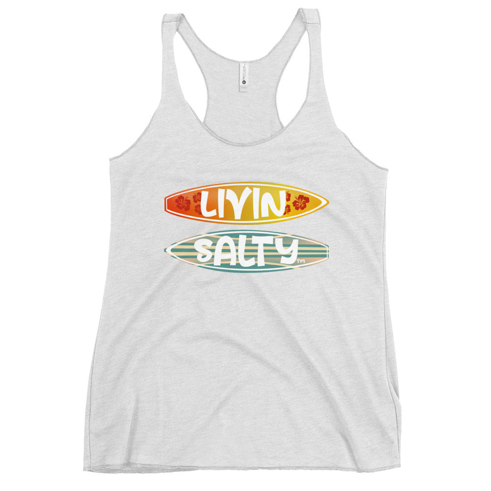 Women's Surf Board LIVIN SALTY Racerback Tank