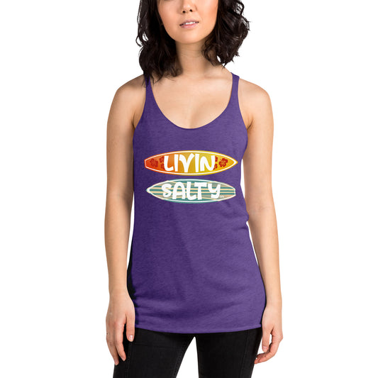 Women's Surf Board LIVIN SALTY Racerback Tank