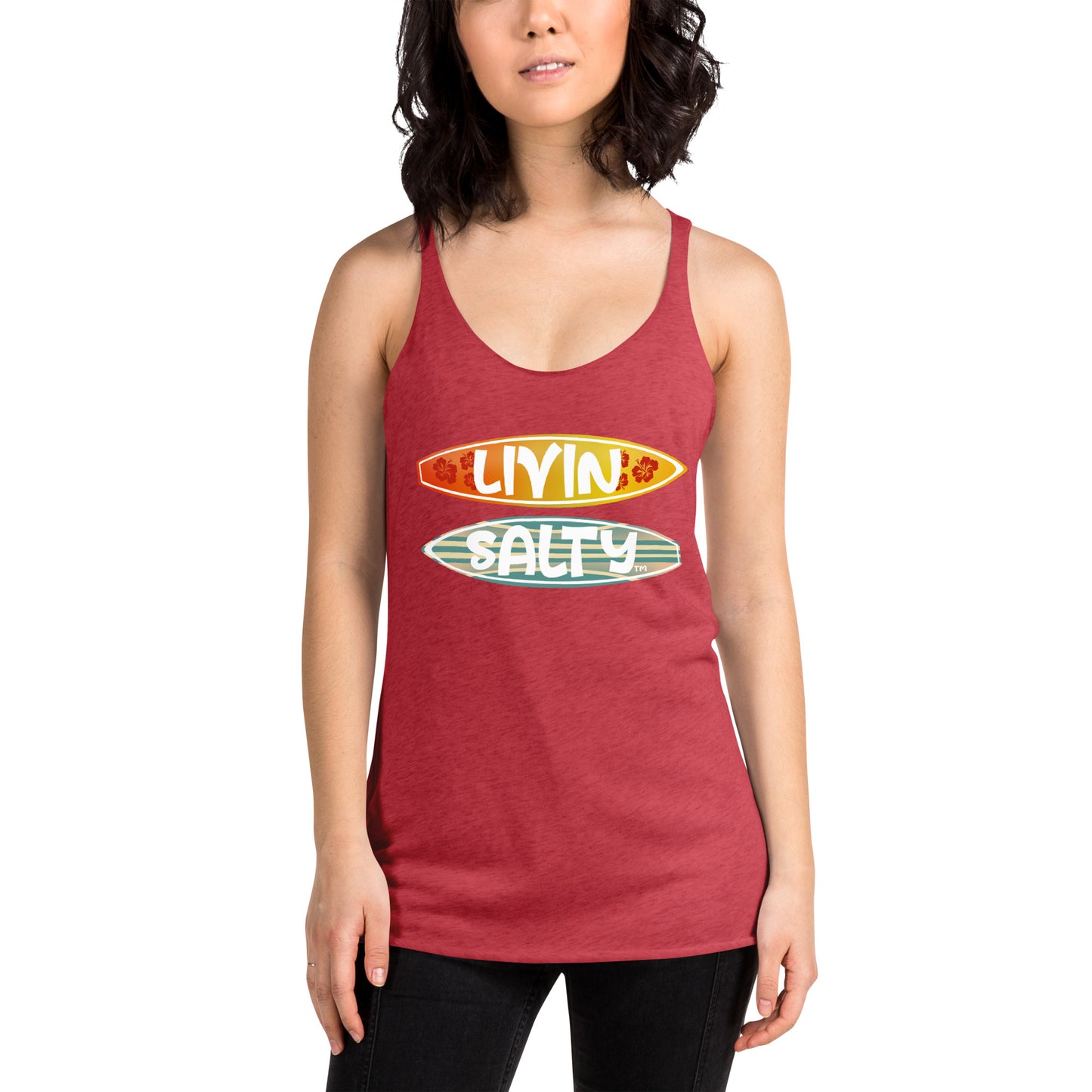 Women's Surf Board LIVIN SALTY Racerback Tank